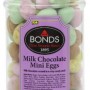 Bonds Milk Chocolate Mini Eggs Jars 225 g (Pack of 6)
